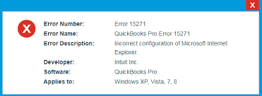QuickBooks Error 15271 Error Screenshot