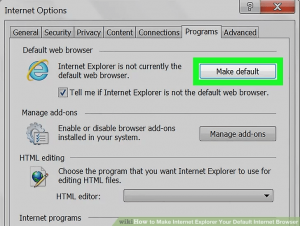 Make Internet Explorer Your Default Browser Screenshot