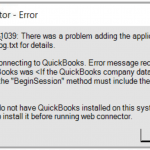 Resolve QuickBooks Web Connector Error 1039: QuickBooks Error QBWC1039 (Unique File ID Required Error)